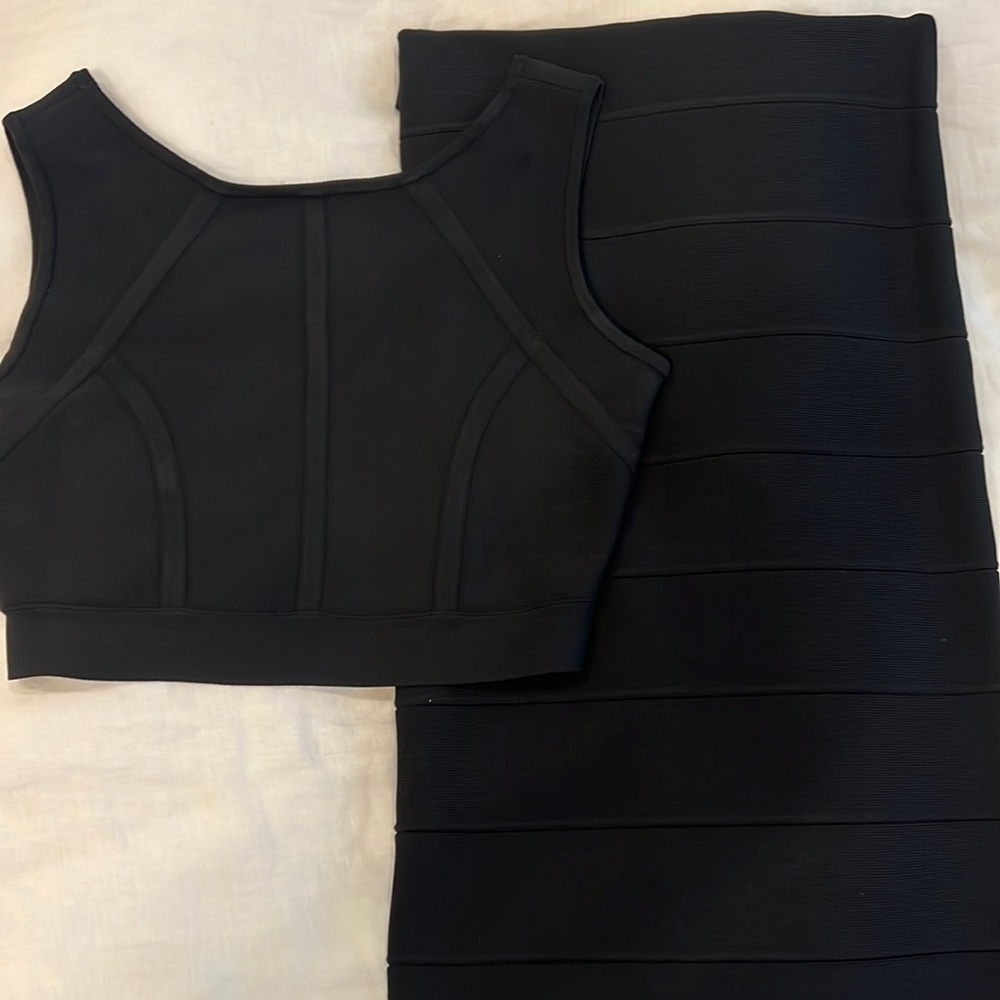 2-piece crop top and midi skirt